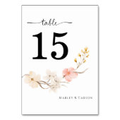 Numéro De Table Modern Blush Floral Elegant Spring Wedding (Par défaut)