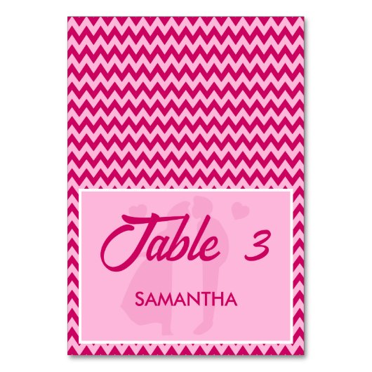 Numéro De Table Modern Blush Pink Chevron Wedding Place Card (Par défaut)