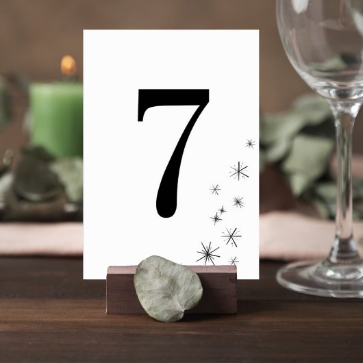 Numéro De Table Modern Celestial Minimalist Wedding Table Number