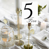 Numéro De Table Modern Elegant Wedding Table Number Card
