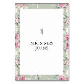 Numéro De Table Modern floral wedding Table card (Dos)