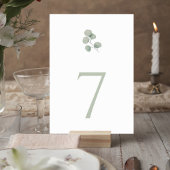 Numéro De Table Modern Greenery Reception Table Sign