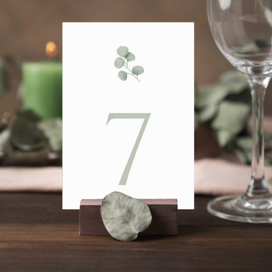 Numéro De Table Modern Greenery Reception Table Sign