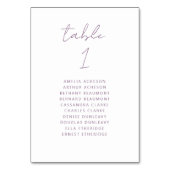 Numéro De Table Modern Minimal Mauve Script Wedding (Par défaut)