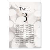 Numéro De Table Modern Minimalist White Floral Seating Chart Card (Dos)
