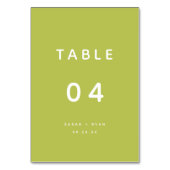 Numéro De Table Modern Minimalistic Lime Green Wedding (Par défaut)