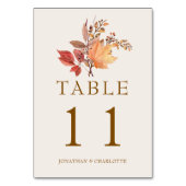 Numéro De Table Modern Rustic Fall Boho Flower Wedding (Dos)