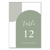 Numéro De Table Modern Sage Green Rustic Boho Arch Table Number (Par défaut)