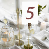 Numéro De Table Modern Terracotta Number Table Card