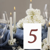 Numéro De Table Modern Terracotta Number Table Card