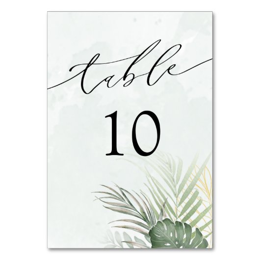 Numéro De Table Modern Tropical Watercolor Wedding (Par défaut)