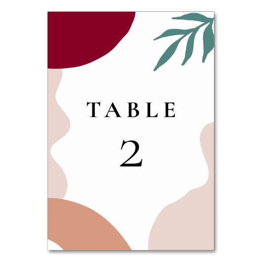 Numéro De Table Moderne abstrait formes mariage contemporain (Par défaut)