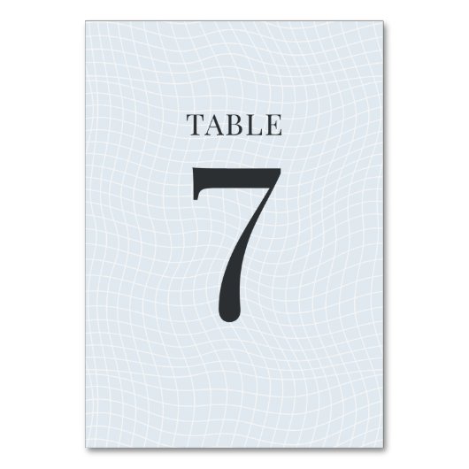 Numéro De Table Moderne Bleu Glacial & Grille Déformée (Par défaut)