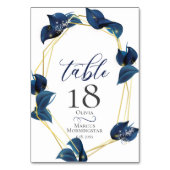 NUMÉRO DE TABLE | Moderne Bleu Indigo et Or Profon (Par défaut)