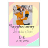 Numéro De Table Moderne boho joyeux anniversaire ajouter nom date  (Dos)