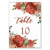 Numéro De Table Moderne Burange Orange Floral Terracotta Mariage (Par défaut)