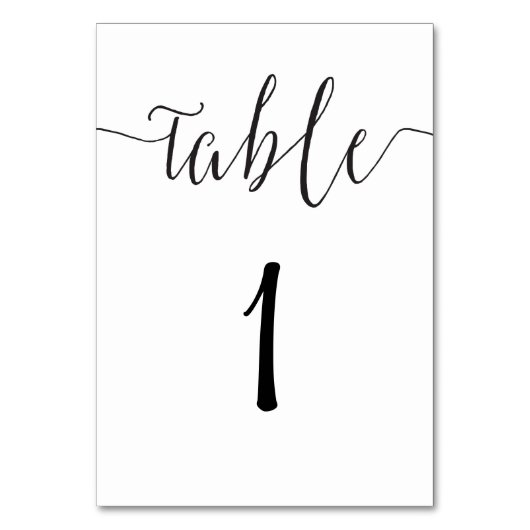 Numéro de table moderne carte script mariage récep (Dos)