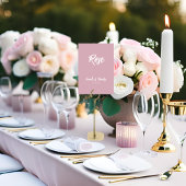 Numéro De Table Moderne Chic Dusty Rose Personnalisé Mariage Nom d