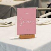 Numéro De Table Moderne Chic Pastel rose manuscrit Mariage de scri