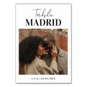 Numéro De Table Moderne Chic Voyage Destination Thème Photo Mariag (Dos)