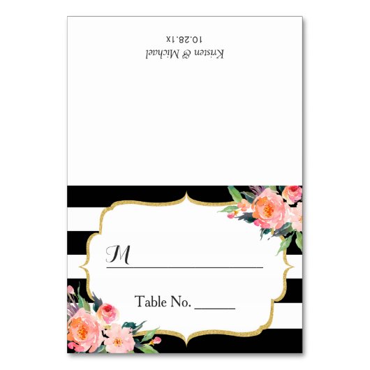 Numéro De Table Moderne Classic Grandes Noires Florales Mariage (Par défaut)