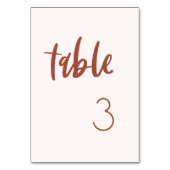 Numéro De Table Moderne élégant mariage rose neige (Dos)