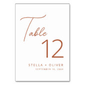 Numéro De Table Moderne Élégant Rustique Terracotta Écriture Maria (Dos)