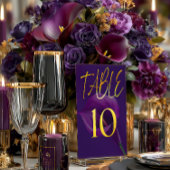 Numéro de table moderne et élégant avec lys calla