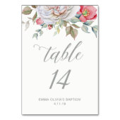 Numéro De Table Moderne et élégante calligraphie | Délicat floral (Dos)