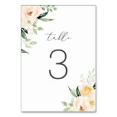 Numéro De Table Moderne floral rose pêche verdure (Dos)