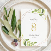 Numéro De Table Moderne Géométrique de la verdure Mariage personna