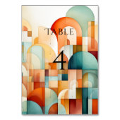 Numéro De Table Moderne géométrique rouille Turquoise Peach Turquo (Dos)
