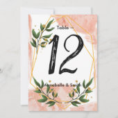 Numéro de table moderne Gold Frame Ivory Green Flo (Devant)