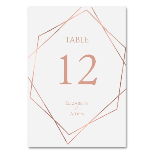 Numéro De Table Moderne, minimal, pur, blanc, rosegold (imitat) (Par défaut)