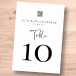 Numéro De Table Moderne minimaliste Élégant Mariage simple<br><div class="desc">Parfait pour les cartes de table encadrées. Composé de script cursif moderne et de typographie serif. Ces éléments sont simples,  intemporels et classiques. Il est conçu par White Paper Birch Co. exclusif pour Zazzle. Disponible ici : http://www.zazzle.com/store/whitepaperbirch</div>