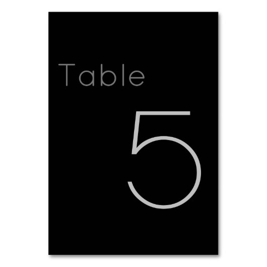 Numéro De Table Moderne minimaliste noir et gris (Par défaut)