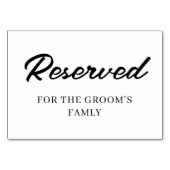 Numéro De Table Moderne minimaliste Réservé Mariage personnalisé (Devant)