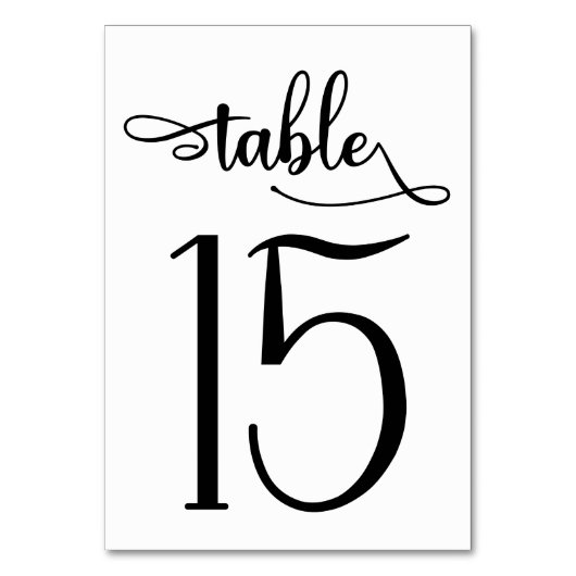Numéro de table moderne noir blanc 3,5x5 | Tableau (Par défaut)