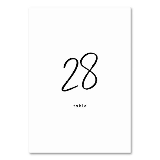 Numéro De Table Moderne Personnalisé Mariage noir blanc élégant (Par défaut)