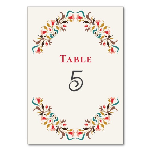 Numéro De Table Moderne Romantique Élégant Mariage de couronne flo (Par défaut)