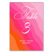 Numéro De Table moderne rose et orange Aquarelle Numéro de tableau (Dos)