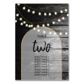 Numéro De Table Moderne Rustique Noir Bois Lumière Arc Mariage (Dos)