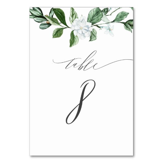 Numéro De Table Moderne Sage Vert Floral blanc No 8 Mariage (Par défaut)