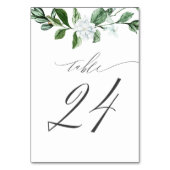 Numéro De Table Moderne Sage vert Flore blanche No 24 Mariage (Dos)