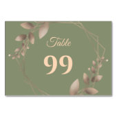 Numéro De Table Moderne Simple botanique élégant sauge or vert (Dos)