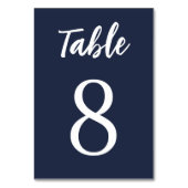 Numéro De Table Moderne Simple Elegant Mariage bleu bleu marine (Dos)