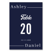 Numéro De Table Moderne Simple Marine Bleu Blanc Formel Chic Maria (Par défaut)