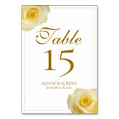Numéro De Table Moderne Simple Roses Jaunes Mariage Floral (Dos)