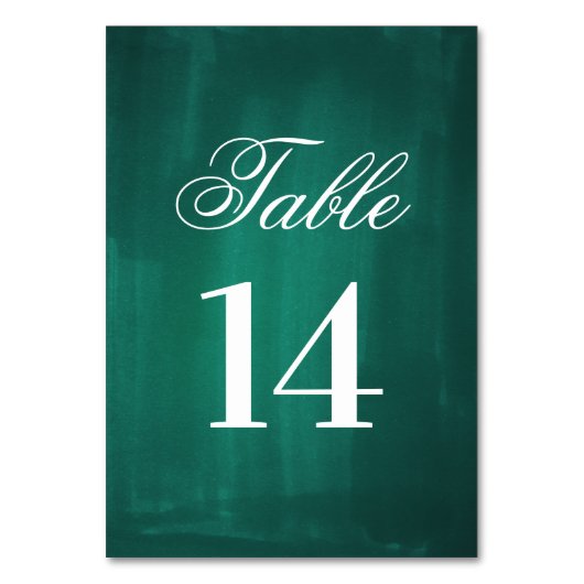 Numéro de table moderne vert foncé. Mariage émerau (Par défaut)
