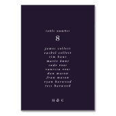 Numéro De Table Moderne violet simple Mariage (Dos)